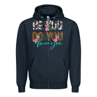 Navy be you do you for you Zipper Hoodie - texasbilliewilder