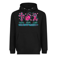 Black Faith Hope Cure Breast Cancer Awareness Heavyweight Hoodie - texasbilliewilder