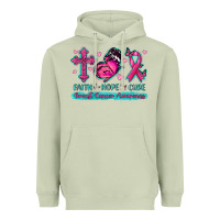 Matcha Faith Hope Cure Breast Cancer Awareness Heavyweight Hoodie - texasbilliewilder