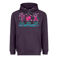 Faith Hope Cure Breast Cancer Awareness Heavyweight Hoodie | Teevron