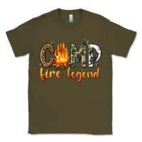 Army Green camp fire legend with fire Classic Tee - texasbilliewilder