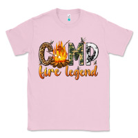 Bubblegum Pink camp fire legend with fire Classic Tee - texasbilliewilder
