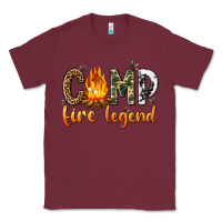 Burgundy camp fire legend with fire Classic Tee - texasbilliewilder