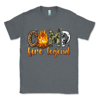 Charcoal Heather camp fire legend with fire Classic Tee - texasbilliewilder