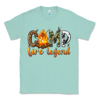 Seafoam camp fire legend with fire Classic Tee - texasbilliewilder