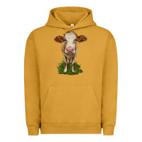Pigment Peanut Butter simmental heifer Urban Hoodie - LillyAllenDesigns