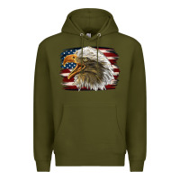Army Green American Flag Eagle Premium Hoodie - LillyAllenDesigns