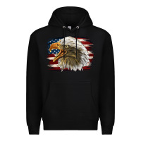 Black American Flag Eagle Premium Hoodie - LillyAllenDesigns