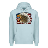 Blue Mist American Flag Eagle Premium Hoodie - LillyAllenDesigns