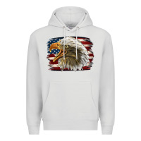 Dove Grey American Flag Eagle Premium Hoodie - LillyAllenDesigns