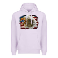Lilac American Flag Eagle Premium Hoodie - LillyAllenDesigns