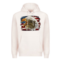 Pale Pink American Flag Eagle Premium Hoodie - LillyAllenDesigns