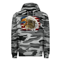 Slate Camo American Flag Eagle Premium Hoodie - LillyAllenDesigns