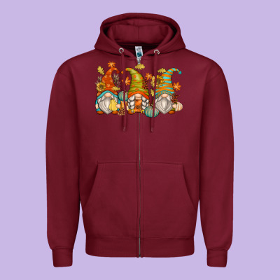 Fall Gnomes Zipper Hoodie Designed By Zillion Design Studio