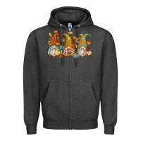 Charcoal Heather fall gnomes Zipper Hoodie - Zillion Design Studio