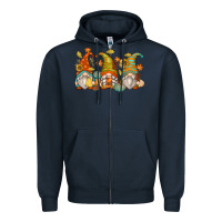 Navy fall gnomes Zipper Hoodie - Zillion Design Studio
