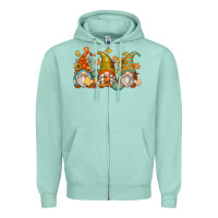 Seafoam fall gnomes Zipper Hoodie - Zillion Design Studio