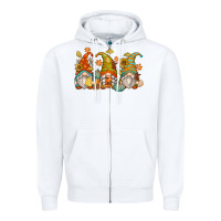 White fall gnomes Zipper Hoodie - Zillion Design Studio