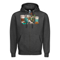 Beagle Dog Coffee Cups Zipper Hoodie | Teevron