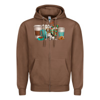 Chestnut beagle dog coffee cups Zipper Hoodie - texasbilliewilder