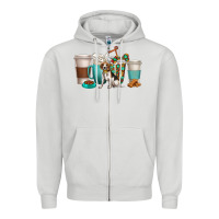 Dove Grey beagle dog coffee cups Zipper Hoodie - texasbilliewilder