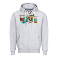 Heather Grey beagle dog coffee cups Zipper Hoodie - texasbilliewilder