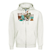Oatmeal Heather beagle dog coffee cups Zipper Hoodie - texasbilliewilder