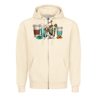 Sandshell beagle dog coffee cups Zipper Hoodie - texasbilliewilder