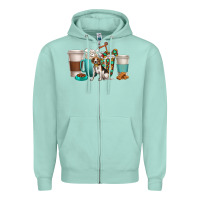 Seafoam beagle dog coffee cups Zipper Hoodie - texasbilliewilder