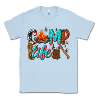 Dusty Blue camp life Classic Tee - texasbilliewilder