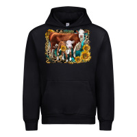 Black Hereford Cow and Hereford Calf With Leopard Urban Hoodie - LillyAllenDesigns