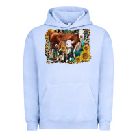 Pigment Grape Ice Hereford Cow and Hereford Calf With Leopard Urban Hoodie - LillyAllenDesigns