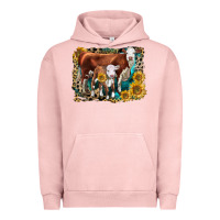Hereford Cow And Hereford Calf With Leopard Urban Hoodie | Teevron