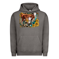 Pigment Tornado Hereford Cow and Hereford Calf With Leopard Urban Hoodie - LillyAllenDesigns