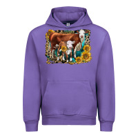 Tulip Hereford Cow and Hereford Calf With Leopard Urban Hoodie - LillyAllenDesigns