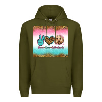 Army Green peace love labradoodle Premium Hoodie - Jasminsmagicworld