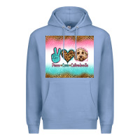 Colony Blue peace love labradoodle Premium Hoodie - Jasminsmagicworld