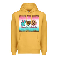 Mustard peace love labradoodle Premium Hoodie - Jasminsmagicworld