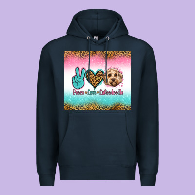 Peace Love Labradoodle Premium Hoodie Designed By Jasminsmagicworld