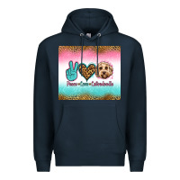 Navy peace love labradoodle Premium Hoodie - Jasminsmagicworld