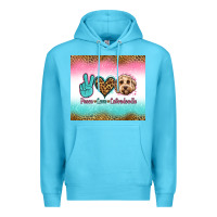 Ocean Blue peace love labradoodle Premium Hoodie - Jasminsmagicworld