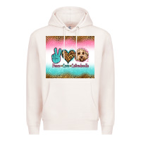 Pale Pink peace love labradoodle Premium Hoodie - Jasminsmagicworld