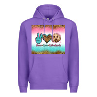 Purple peace love labradoodle Premium Hoodie - Jasminsmagicworld