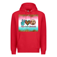 Red peace love labradoodle Premium Hoodie - Jasminsmagicworld