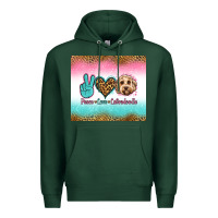 Sports Green peace love labradoodle Premium Hoodie - Jasminsmagicworld
