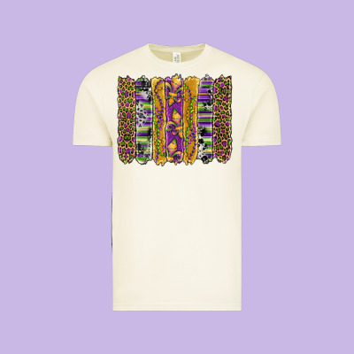 Mardi Gras Fleur De Lis Cowhide Serape Leopard Glitter Brushstrokes Vintage Tee Designed By Artiststas