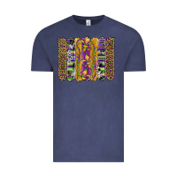Vintage Denim mardi gras fleur de lis cowhide serape leopard glitter brushstrokes Vintage Tee - Artiststas