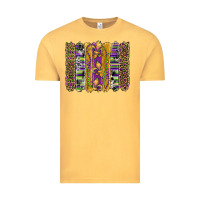 Vintage Mustard mardi gras fleur de lis cowhide serape leopard glitter brushstrokes Vintage Tee - Artiststas