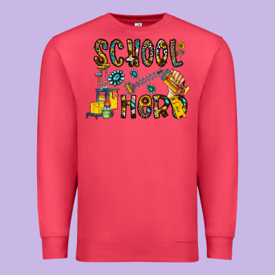 School Hero Premium Sweatshirt Designed By Cowhidedigitalart