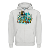 Dove Grey beautiful crazy Zipper Hoodie - texasbilliewilder